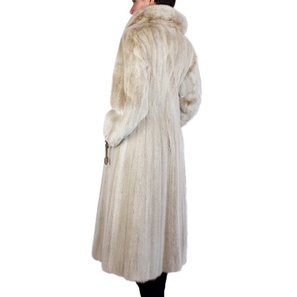 Unique Long Blush Real Mink Fur Coat w/Rope Ties! - Used Small - Picture 2 of 8